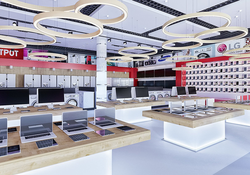 Use of wireless display monitoring products in electronic goods stores？